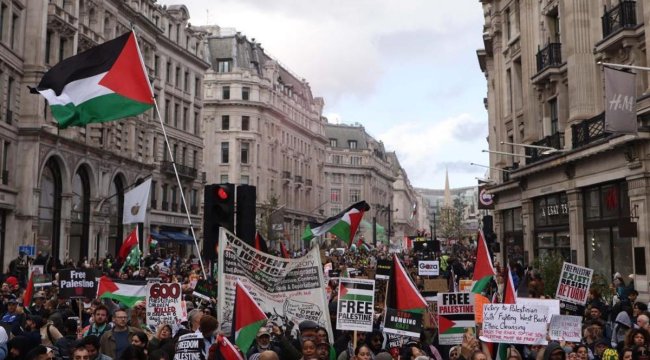 Londra'da Filistin'e destek protestosu