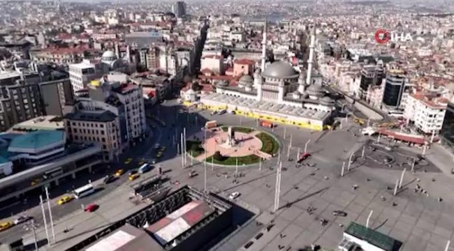 Taksim Meydanı'nda seçim sessizliği: Boş kalan meydan havadan böyle görüntülendi